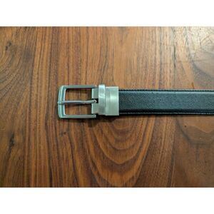 Men's Black Adjustable Silvertone Buckle Casual Classic Dress Belt Small